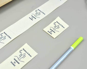 25pcs Custom Design Fabric Clothing Labels Design with Your Text or Logo Natural Organic Label T-shirt Labels Garment Tags Fold over Labels