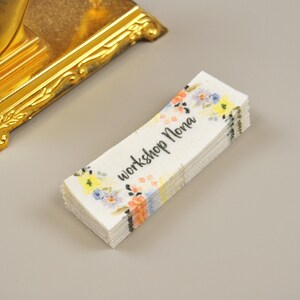 Cotton fabric labels with custom logos and text