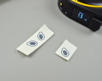 100 pièces étiquettes de vêtements en tissu fait main bio taille 1 cm Design naturel étiquette pliable jouets étiquette petite étiquette