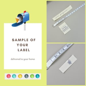 1 Sample Custom Design Fabric Clothing Label Design with Your Text or Logo Natural Organic T-shirt Label Direct Real Sampler Delivered