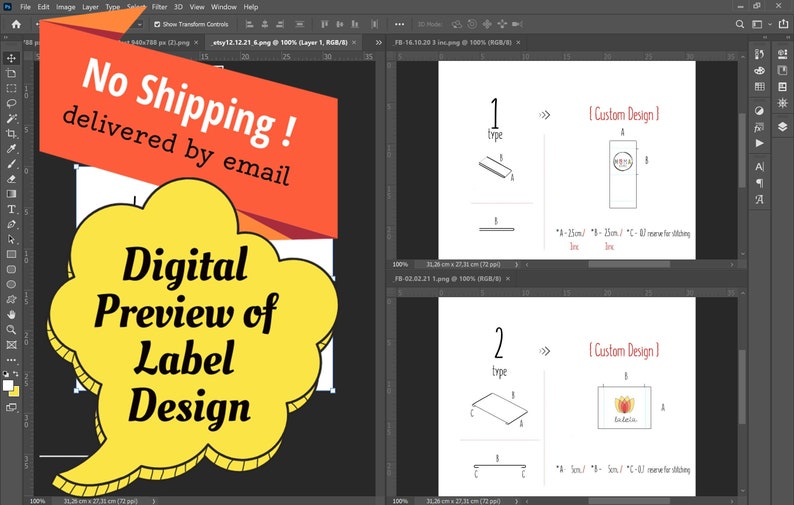 1 Digitale Vorschau des Etikettendesigns mit Ihrem Text oder Logo Natural Bild 1