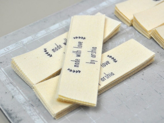 50Pcs Hand Made With Love Cloth Tags Handmade Labels For