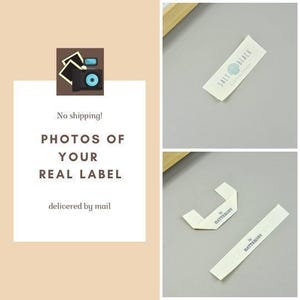 1 échantillon d'étiquette de vêtement en tissu personnalisée avec votre texte ou votre logo Échantillon de photo réelle directe d'étiquette de t-shirt bio naturel