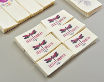 40pcs  Custom Design Fabric Clothing Labels Design with Your Text or Logo Natural Organic Label T-shirt Labels Garment Tags
