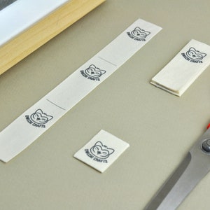 Organic cotton fabric labels.