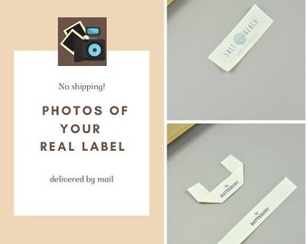 1 Sample Custom Design Fabric Clothing Label Design with Your Text or Logo Natural Organic T-shirt Label Direct Real Photo Sample