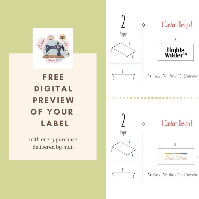 30pcs Custom Design Fabric Clothing Labels Design with Your Text or Logo Natural Organic Label T-shirt Labels Garment Tags image 2