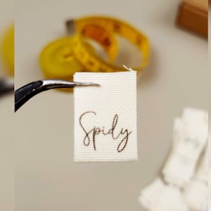 Mini Cotton Labels For Handmade items with Your Text or Logo Natural Organic Label T-shirt Labels Center Fold Label