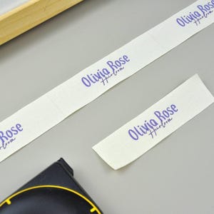 Custom printed organic cotton fabric labels
