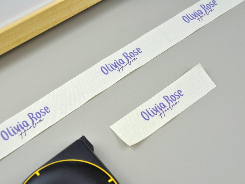 Custom printed organic cotton fabric labels