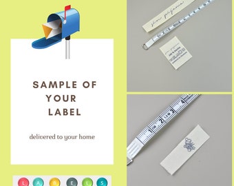 1 Sample Custom Design Fabric Clothing Label Design with Your Text or Logo Natural Organic T-shirt Label Direct Real Sampler Delivered