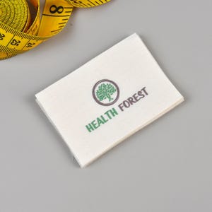 25 Custom Design Fabric Clothing Labels 5 cm Design Your Text or Logo Natural Organic Label T-shirt Labels Center Fold Label Fold Over Label