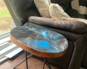 One of a Kind Metallic Epoxy Table