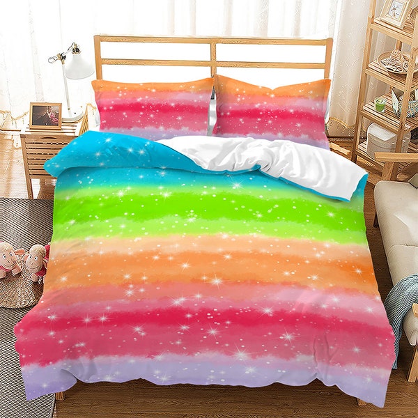 Rainbow Duvet Cover Etsy