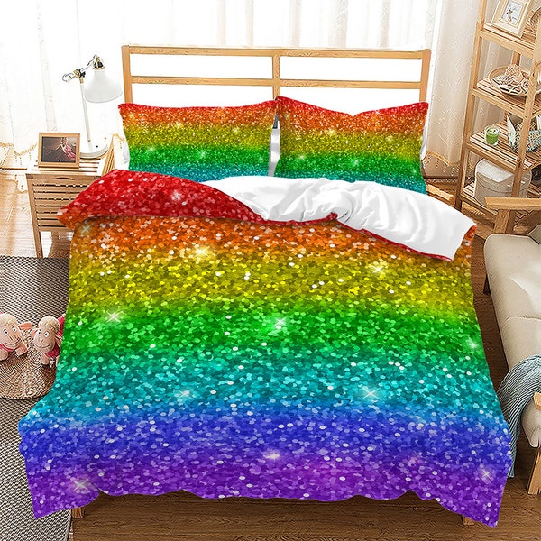 Rainbow Duvet Cover Etsy