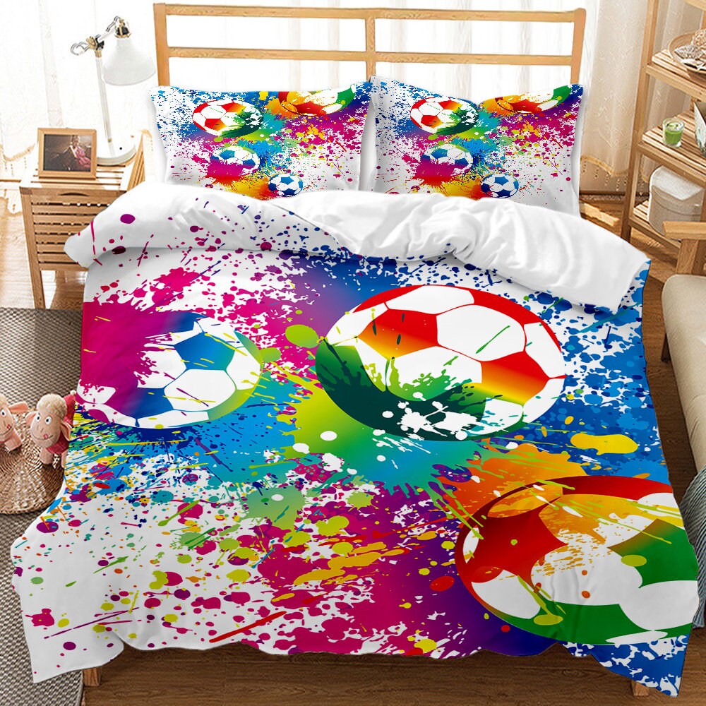 Football Bedding Set Sports Theme Comforter Cover for Child Etsy