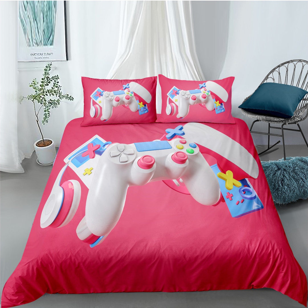 Teen Gamepad Duvet Cover Modern Gamer Comforter Cover for Kids Boys  Children Video Game Bedding Set Player Gaming Joystick Cover 