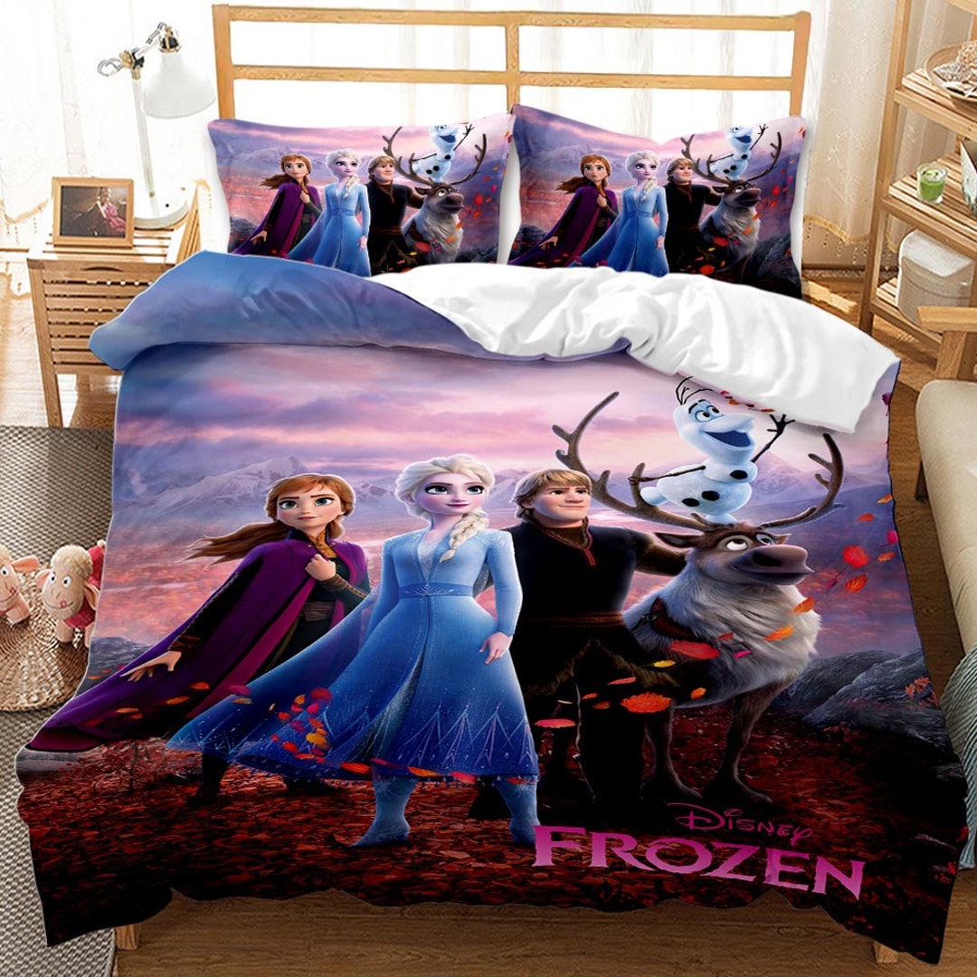 Elsa and Anna Princess Frozen Kids Bedding Set Soft Duvet - Etsy