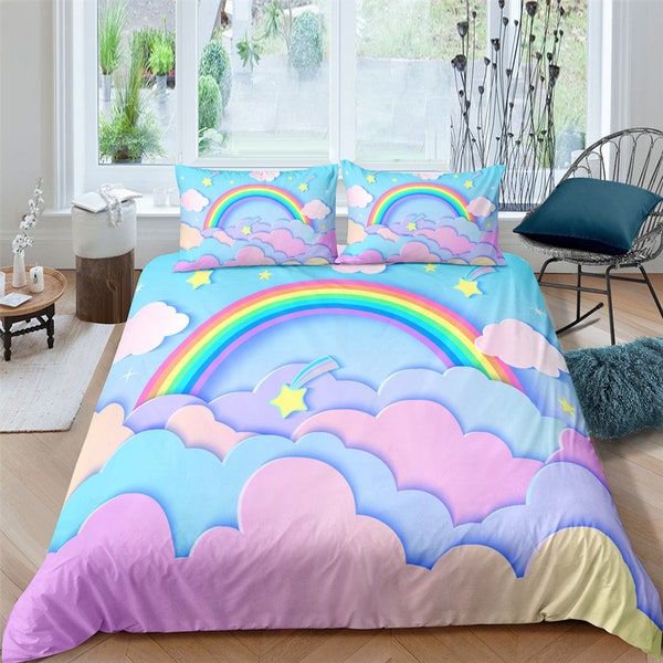Rainbow Duvet Cover Etsy