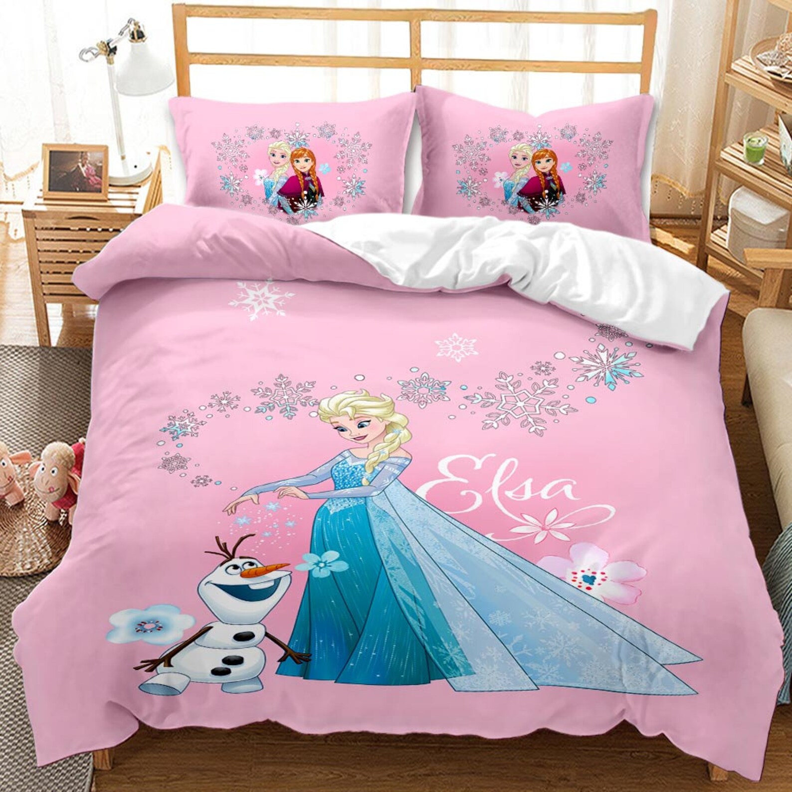 Elsa and Anna Princess Frozen Duvet Cover Set for Girls Kids Etsy