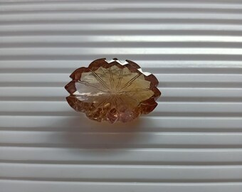 Natural Ametrine fancy Shape Gemstone , Ametrine Faceted Carving Gemstone, Bolivia Country Ametrine Size 30x21x12 MM For Making Jewelry