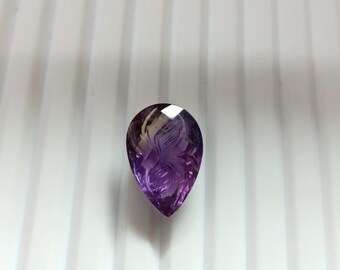 Pietra preziosa naturale di ametrina a forma di pera, pietra preziosa di ametrina sfaccettata intagliata, ametrina del paese della Bolivia, dimensioni 18x12x8 mm per la creazione di gioielli