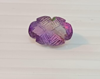 Pietra preziosa naturale di ametrina di forma fantasia, pietra preziosa di ametrina sfaccettata intagliata, ametrina del paese della Bolivia, dimensioni 18x12x9 mm per la creazione di gioielli