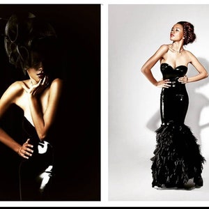 Latex Couture Digital Art Print | Wall Art | Fashion Illustration | Editorial | Ink | A3 A2 A1 Size |