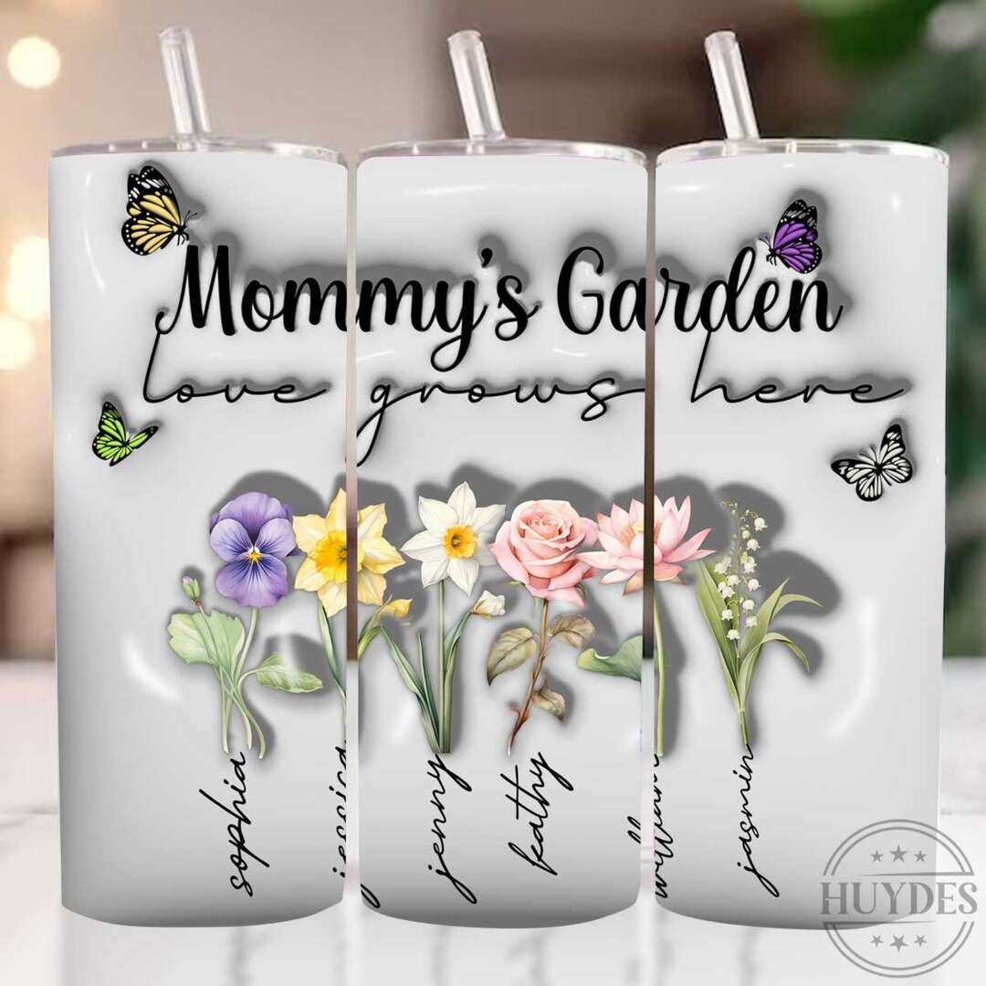 Personalisiertes Up to Kids Mommys Garden PngBundle, 20 Unzen Skinny