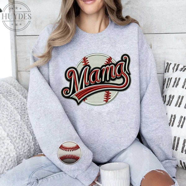 Baseball Mama Embroidery png svg eps, mother's day png design, varsity mama png, Gift for mom, Sweatshirt Sleeve Design