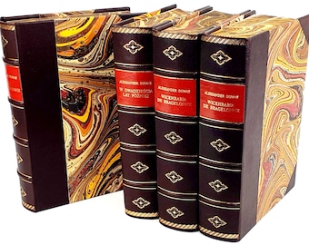 Dumas - Trylogia Trzej Muszkieterowie / The Three Musketeers Trilogy, Published 1957-9, Illustrations, Half-Leather Binding