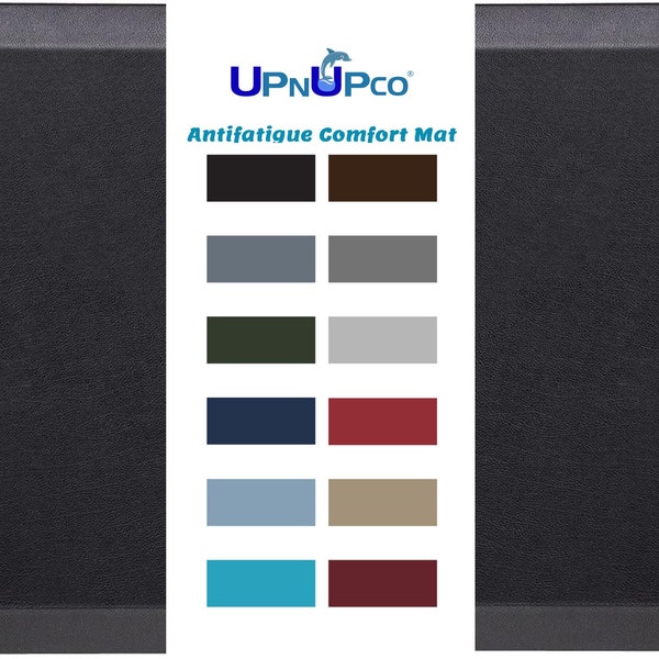 Anti Fatigue Cushioned Kitchen Floor Mats, Thick Standing Office Desk Mat, Waterproof Scratch Resistant Pebbled Topside, Supportive Comfort