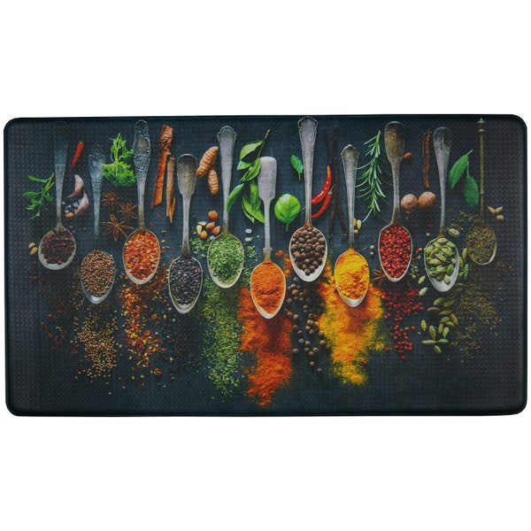 UpNUpCo Artistic Beautiful Anti Fatigue Unique Floor Mats Pain Relief Padded Kitchen Mats Memory Foam 30" X 18" X 10mm Cushion - Spicy