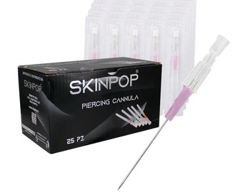 Sterile Skinpop Cannula Piercing Needles Box 25pcs
