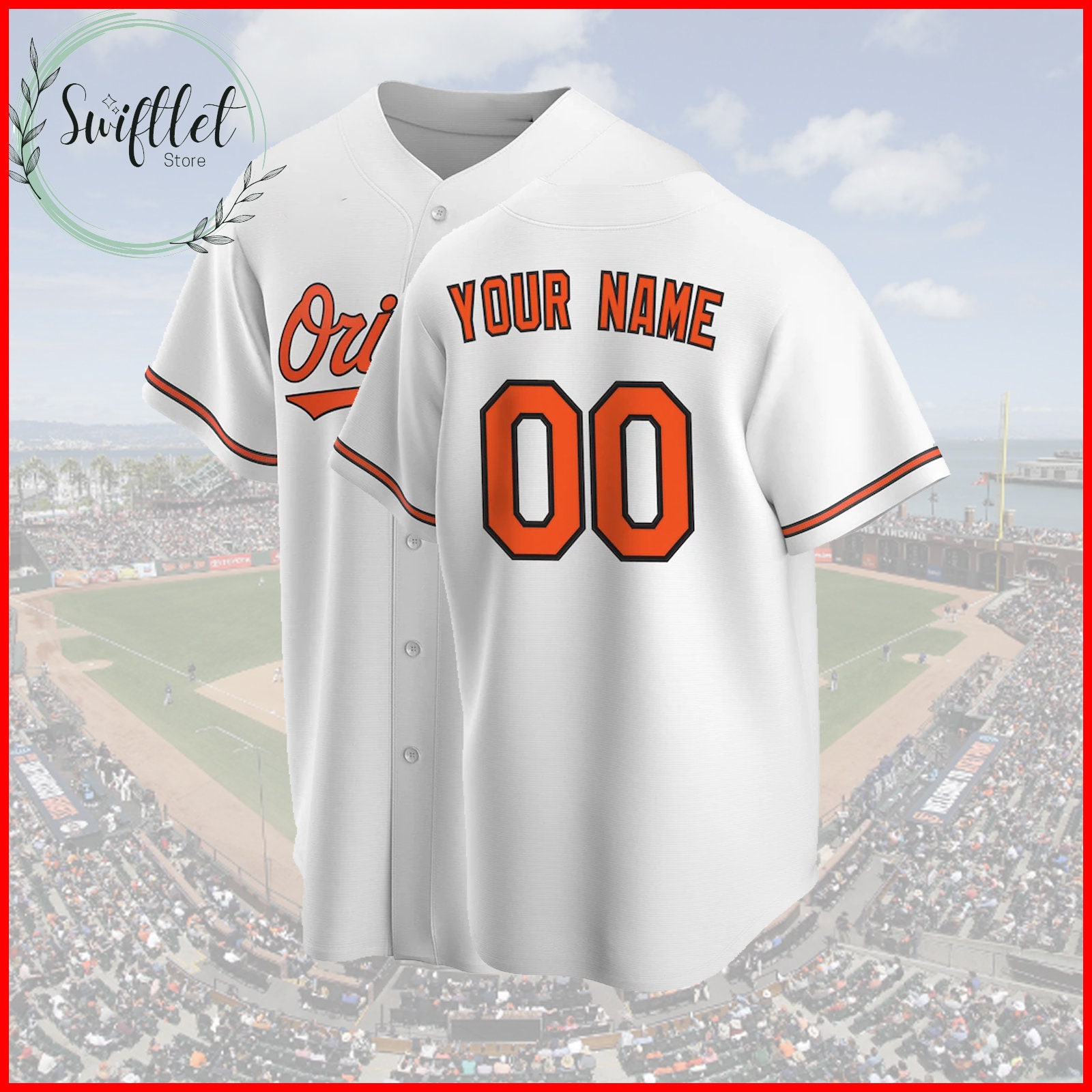 Personalized Baltimore Baseball Game Jersey, Baltimore Custom Name & Number