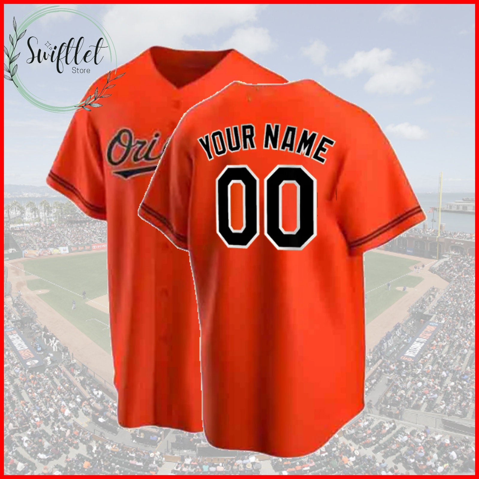 Personalized Baltimore Baseball Game Jersey, Baltimore Custom Name & Number