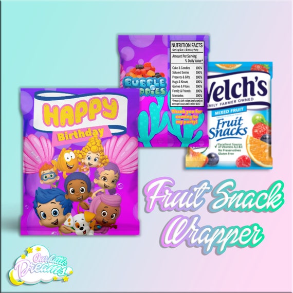 Bubble Guppies Fruit Snack Gummies Wrapper DIY Digital Etsy