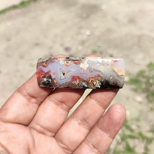 Multi Color Moss agate ,Cabochons Rare  Agate plume whit druzy from Indonesia ,Rare candle image motif - Ideal for Cabochon Jewelry Crafting