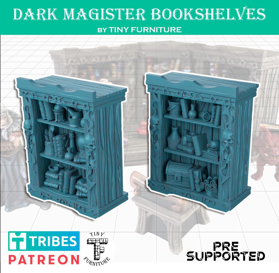 Dark Magister's Bookshelves (STL FILES) - Tabletop Furnishing Props ...
