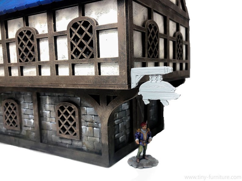 Medieval shop signs tabletop furnishing props, and terrain for D&D and Pathfinder image 5