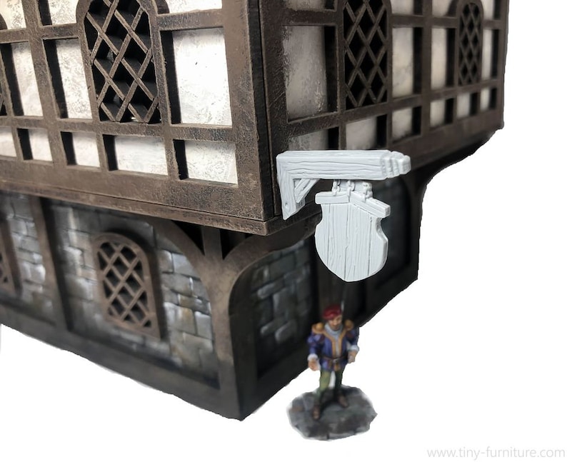Medieval shop signs tabletop furnishing props, and terrain for D&D and Pathfinder image 3