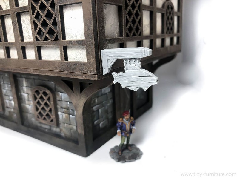 Medieval shop signs tabletop furnishing props, and terrain for D&D and Pathfinder image 6