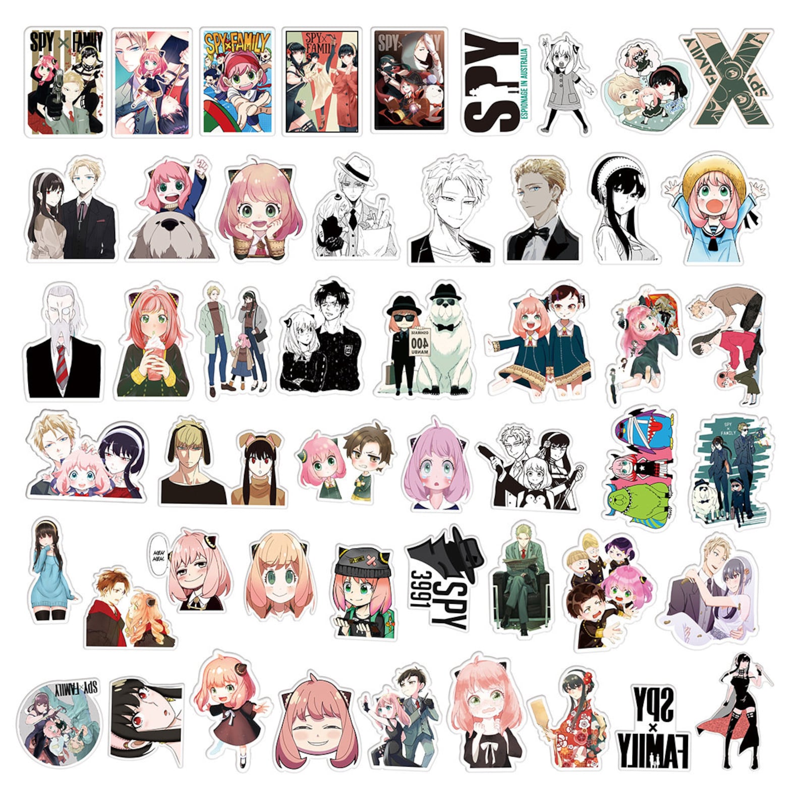 10/30/50/100pcs Anime Spy X Family Cartoon Stickers Graffiti Etsy