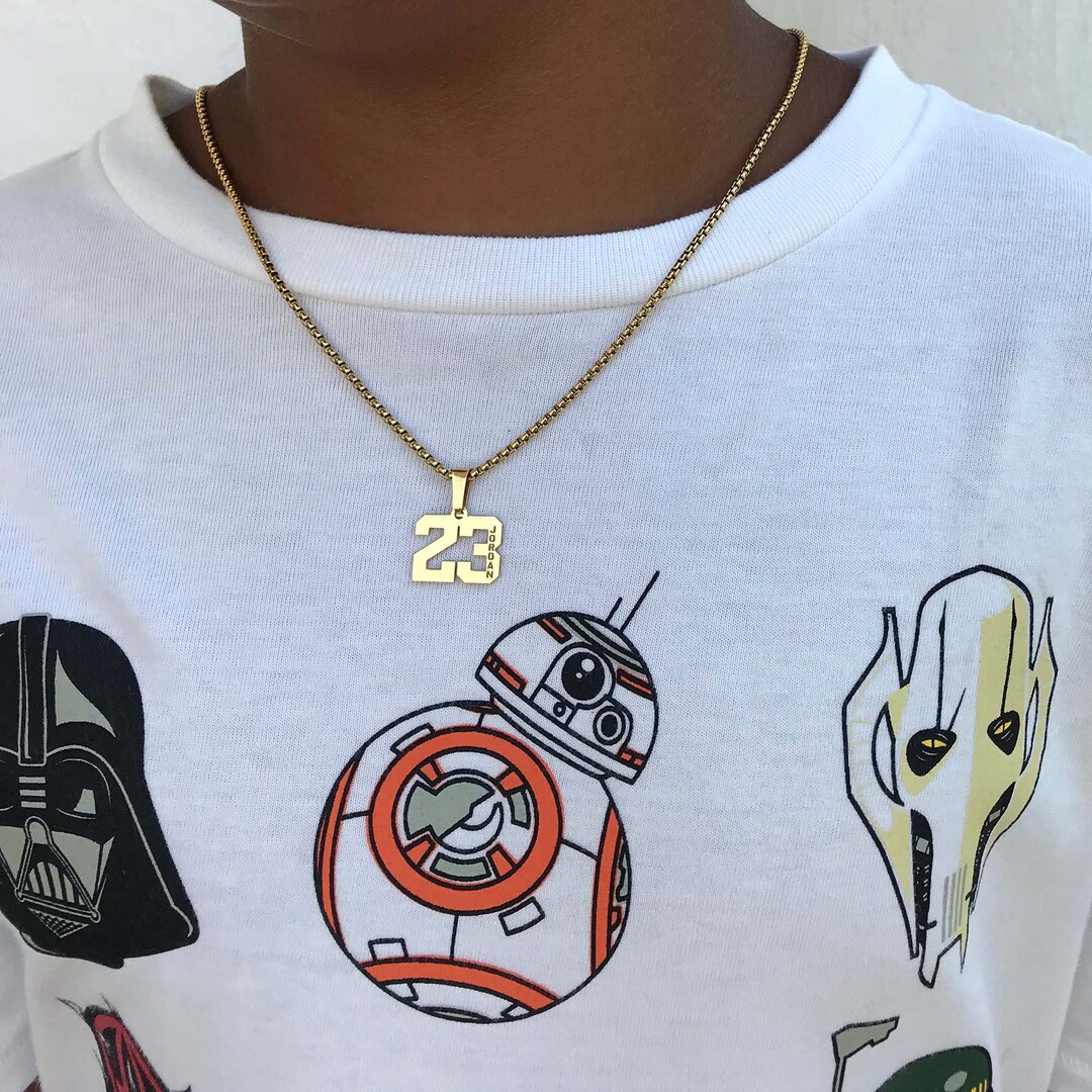 Number Necklace for Kids Boys Necklace for Toddler Boy Etsy