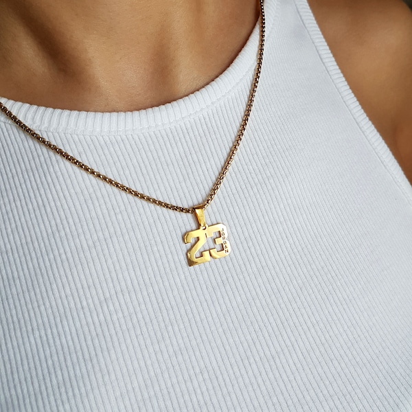 Gold  Number Necklace, Boys Baseball Necklace With Number, Silver Number Pendant, Basketball Number Necklace Football Jewelry, Gift For Kids