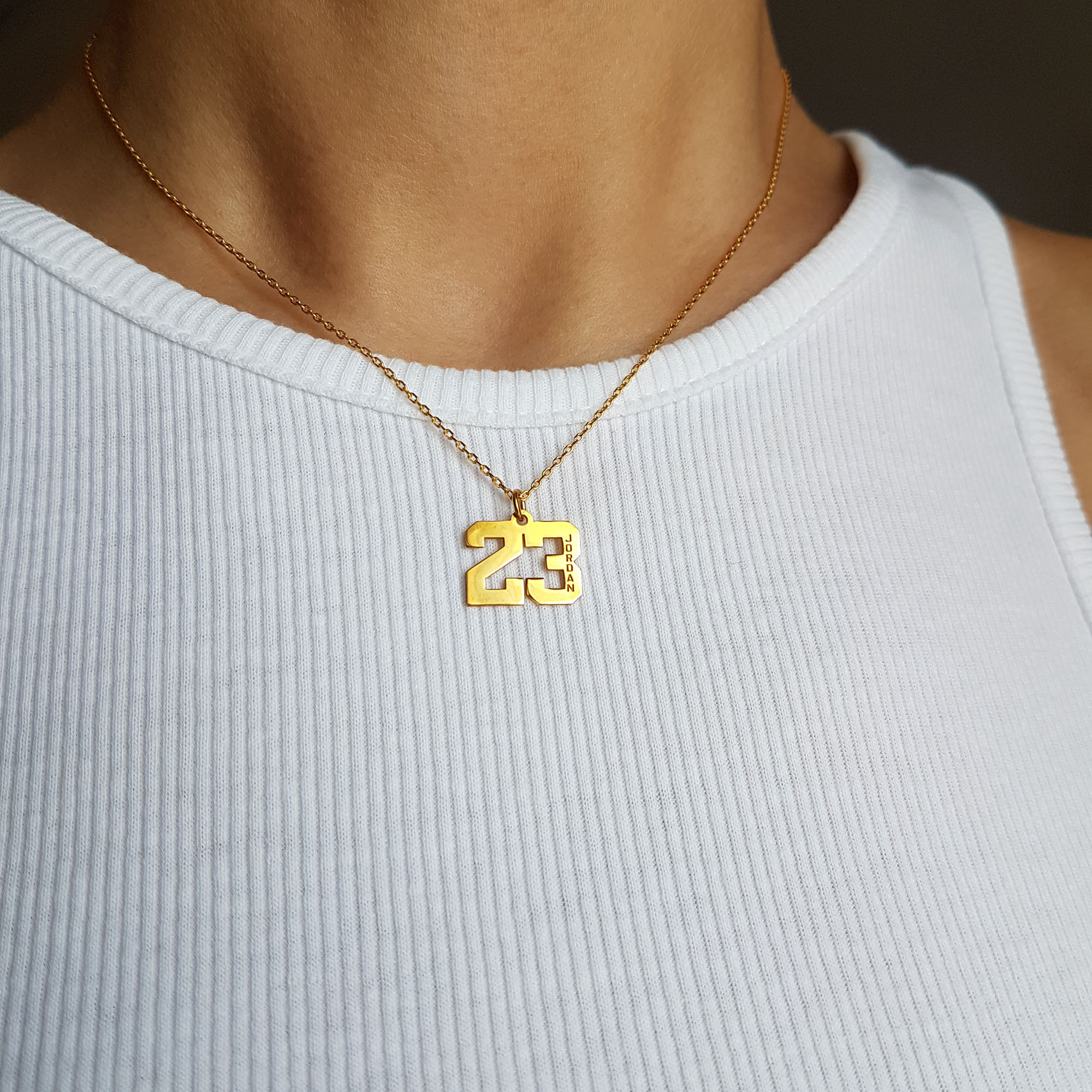 Gold Number Necklace Boys Baseball Necklace With Number Etsy
