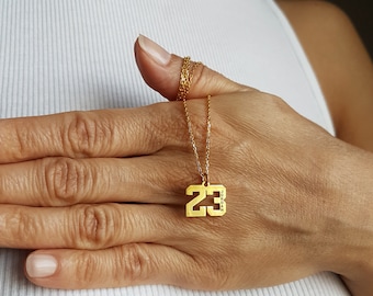Gold  Number Necklace, Boys Baseball Necklace With Number, Silver Number Pendant, Basketball Number Necklace Football Jewelry, Gift For Kids