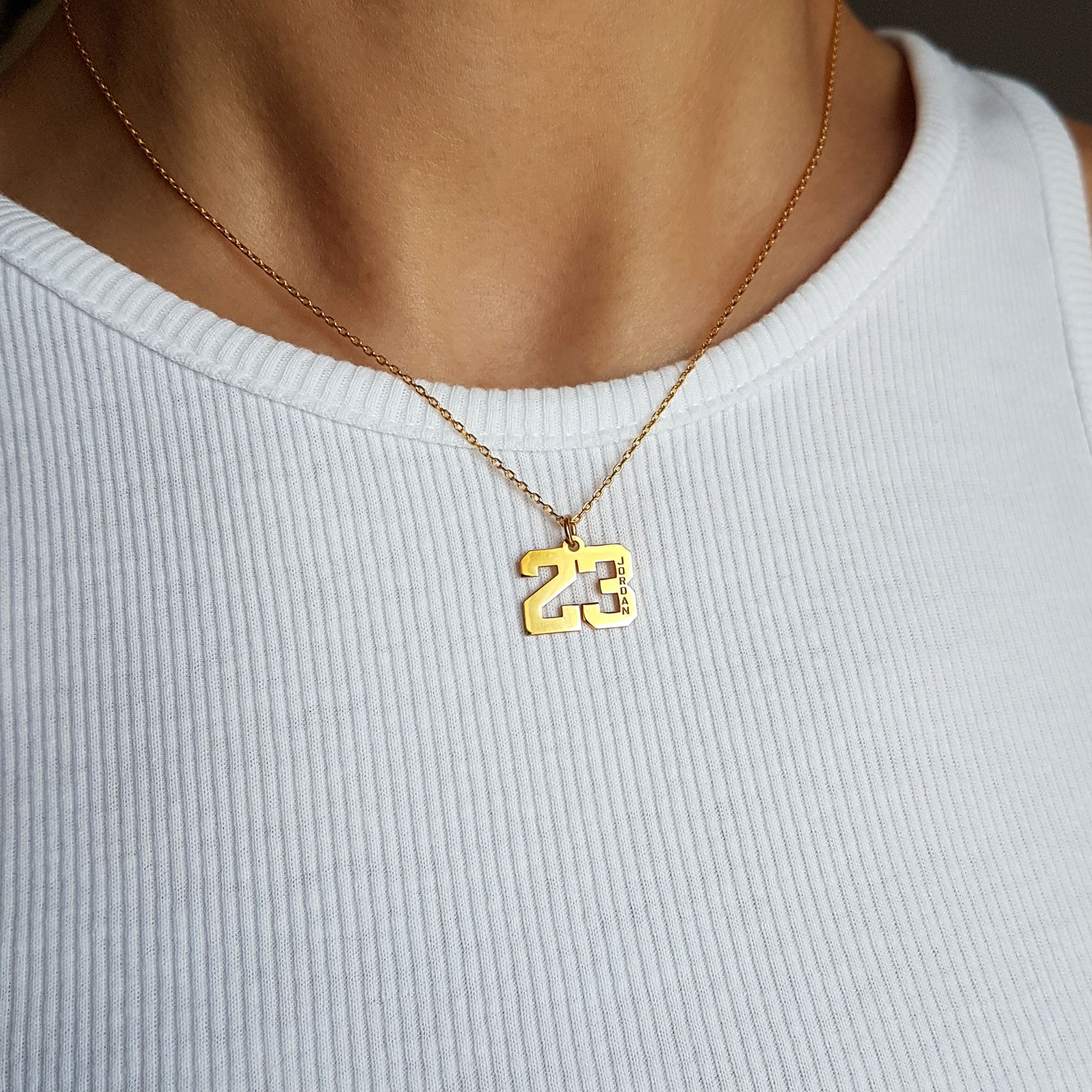Gold Number Necklace Boys Baseball Necklace With Number Etsy