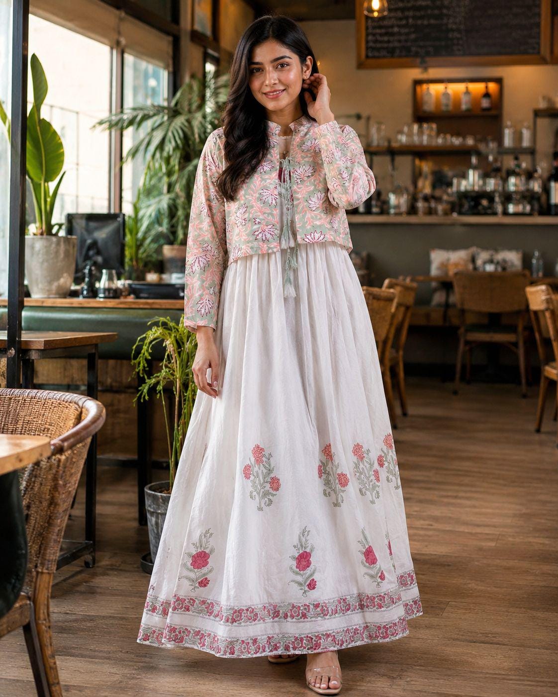 long tank dress cotton Lani with Pockets White Fish Size:5.5 The full length hem Straight Hemline Lace Bustier Tutu Corset
