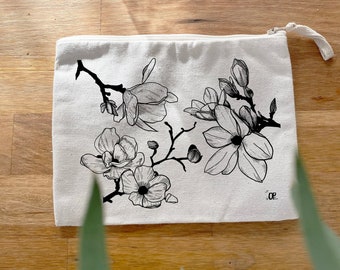 Pochette imprimée Magnolia en coton bio